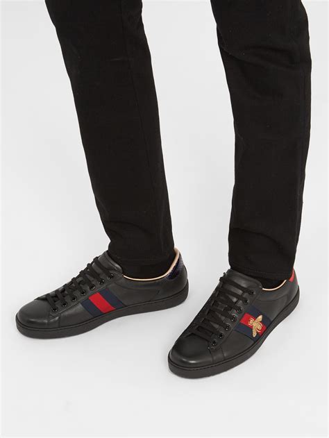 gucci ace sneaker on feet|gucci ace sneakers men's.